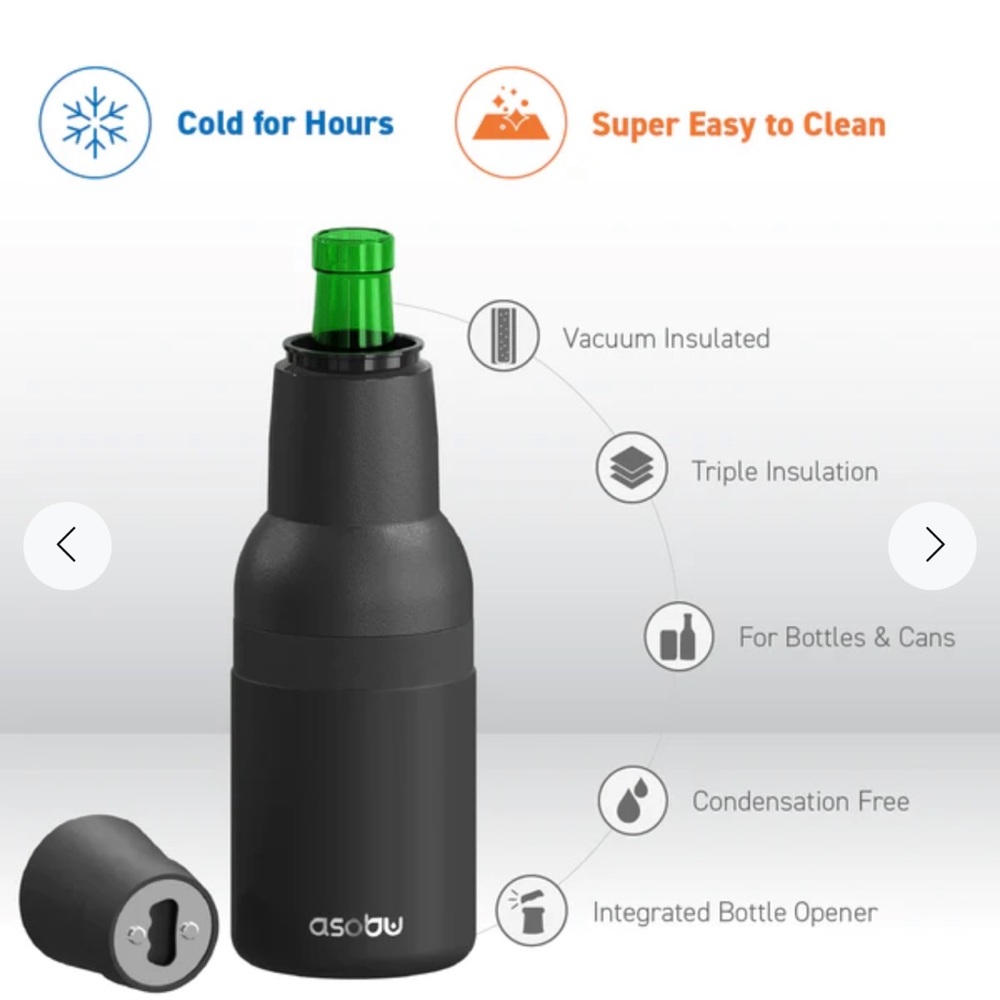 Asobu Black Frosty Beer Cooler keeps your beer chilled for hours!